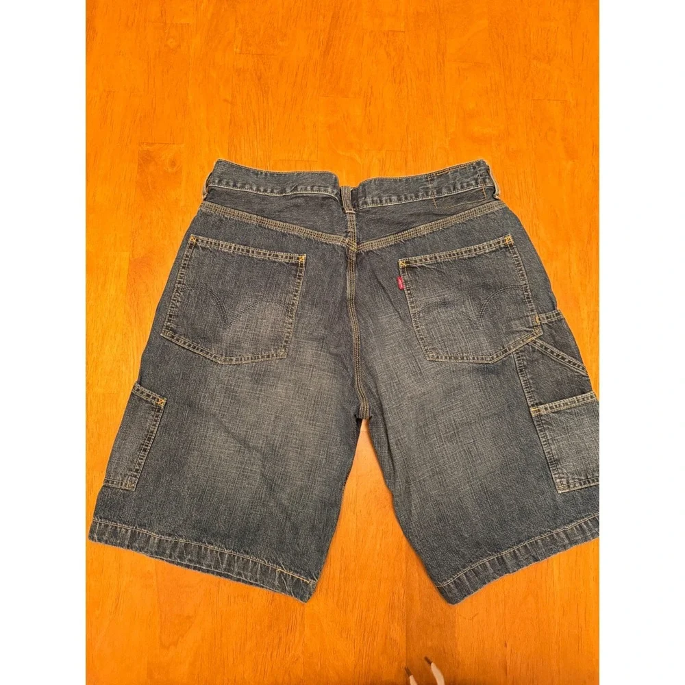 Levis Carpenter Shorts Mens 34 Blue Denim Baggy Skater Y2K Utility Work